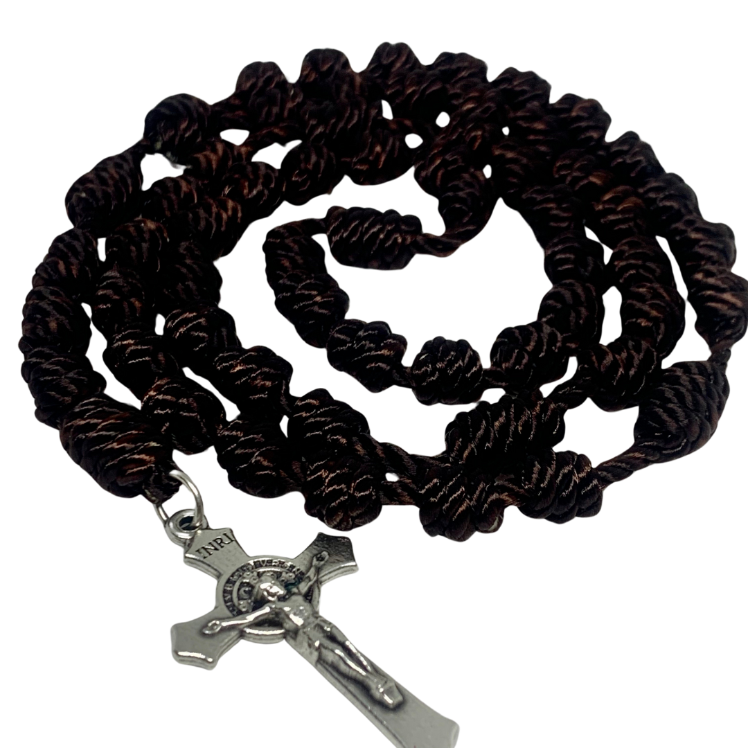 Carmelite Brown Knotted Rope Rosary