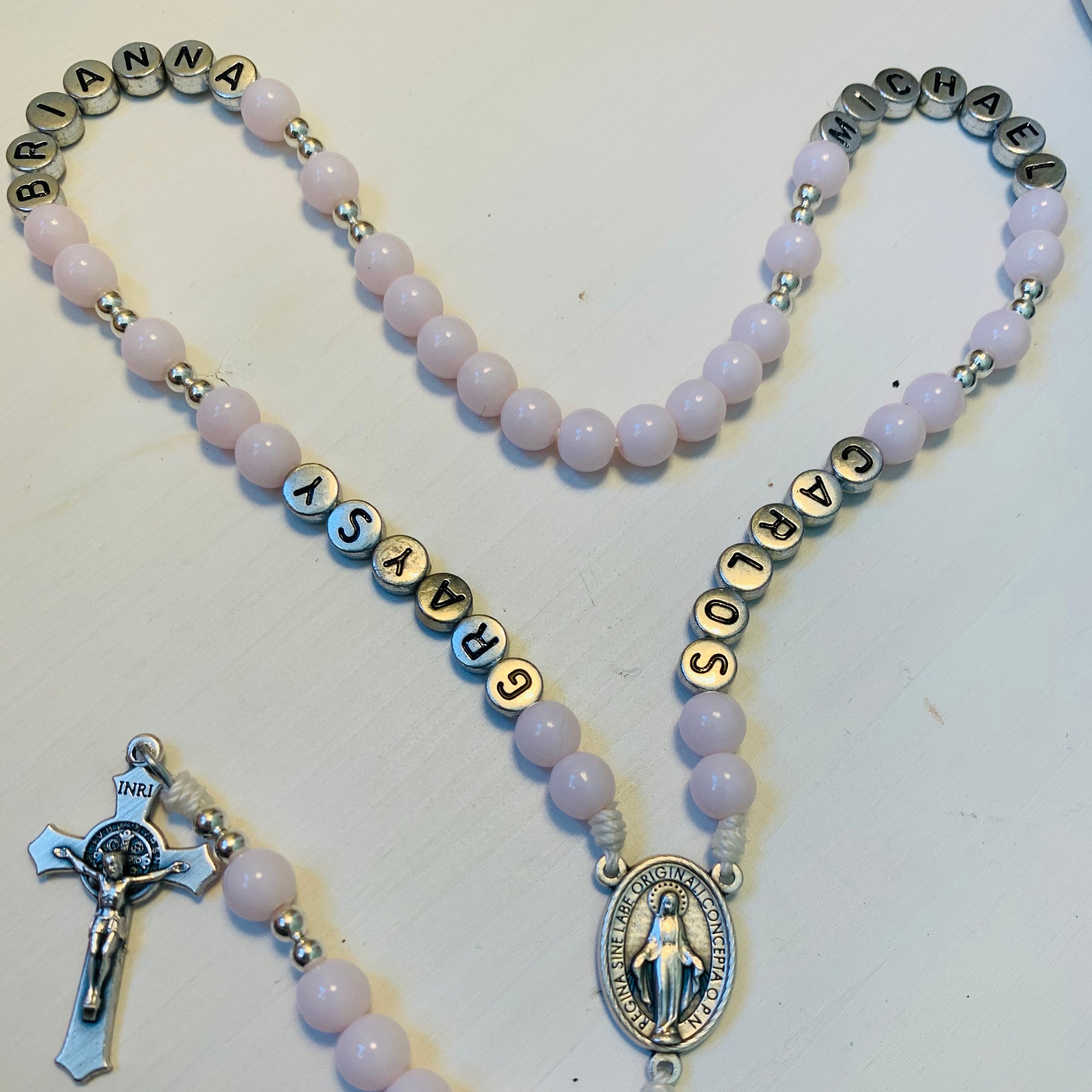 Personalized Lady Pink Rosary