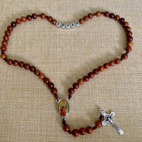 Personalized Guadalupe Sandalwood Rosary
