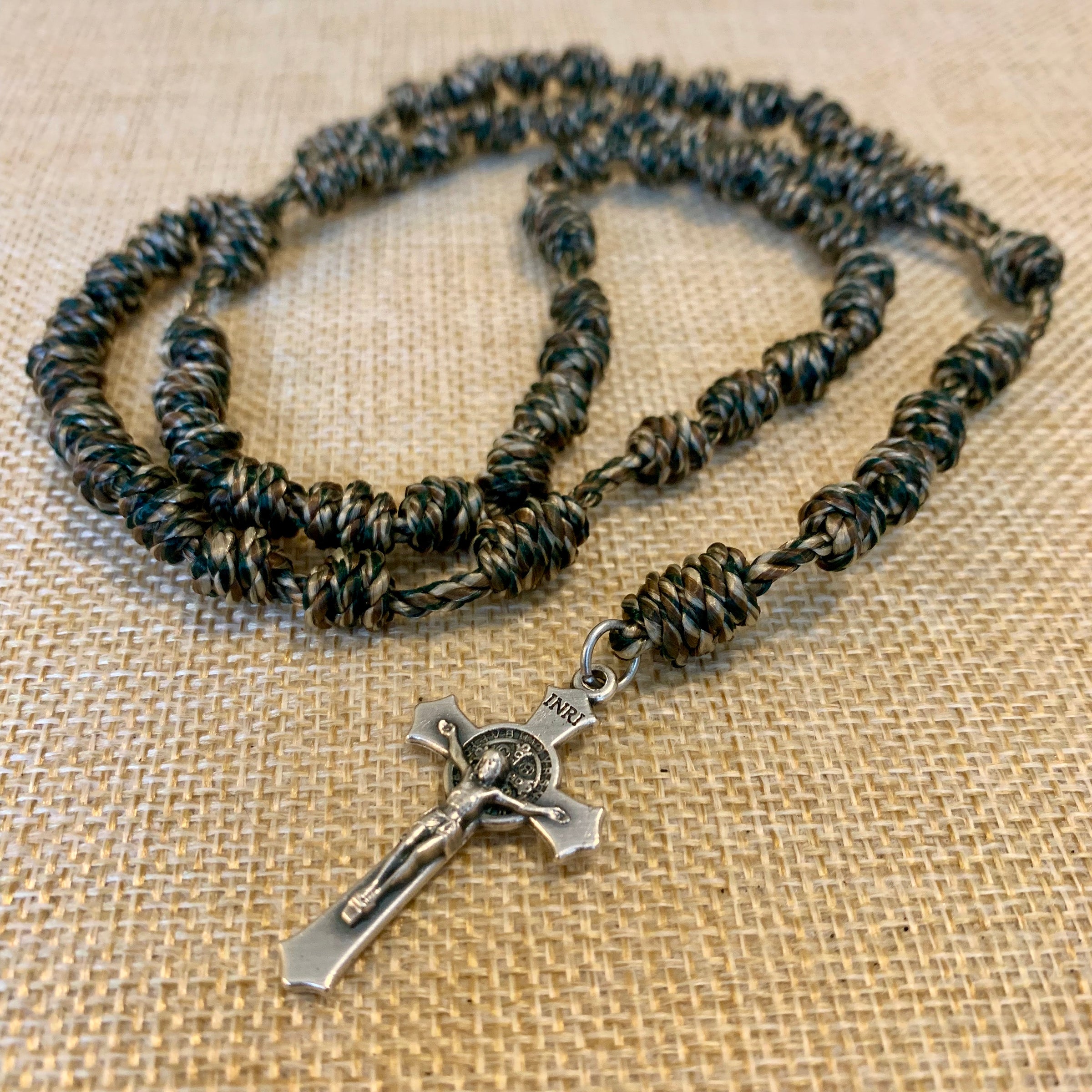Soldier Camo Knotted Rope Rosary