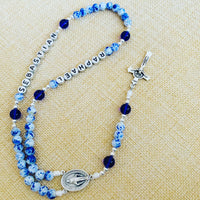Personalized China Blue Rosary
