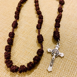 Carmelite Brown Knotted Rope Rosary