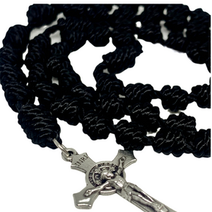 Black Knotted Rope Rosary
