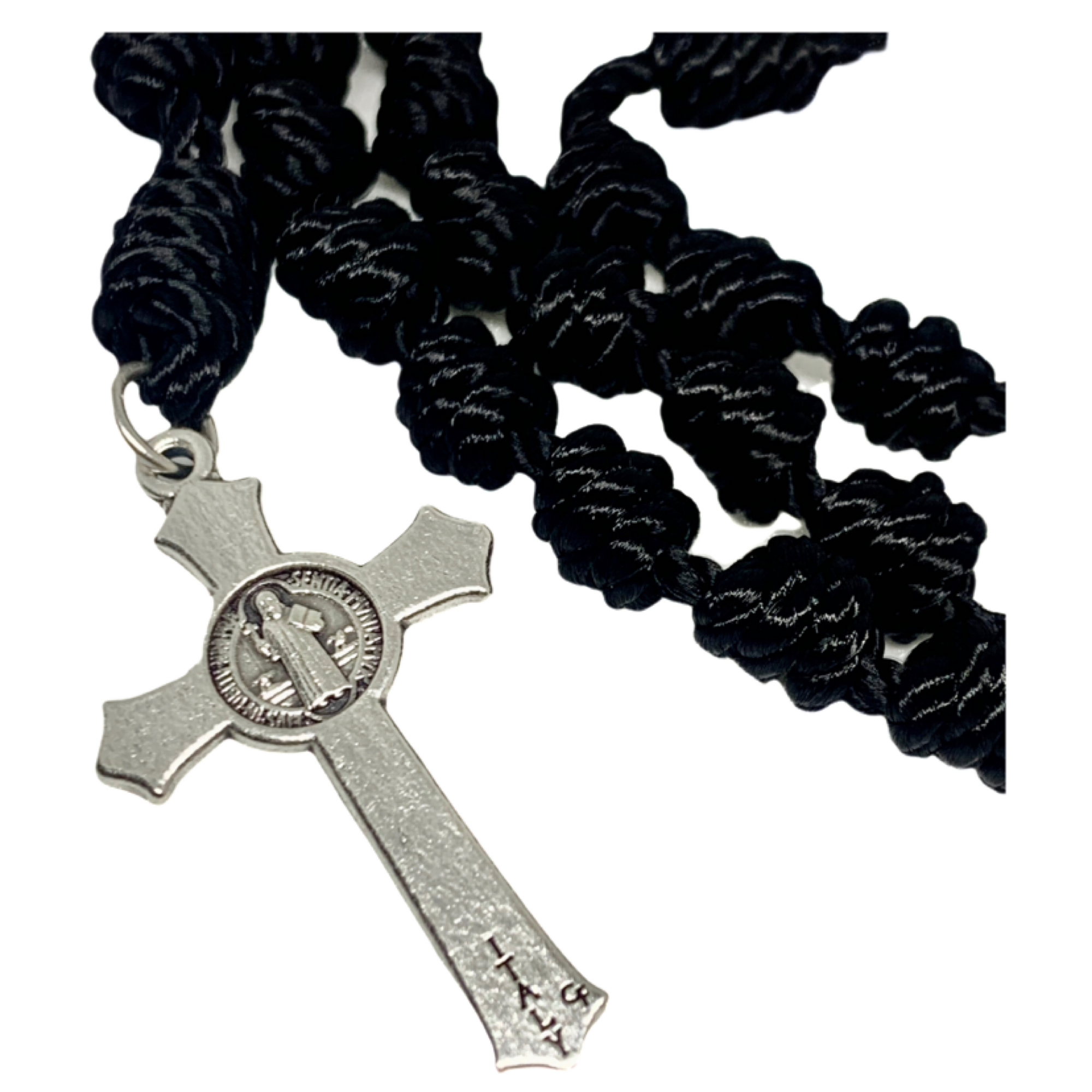 Black Knotted Rope Rosary – Journey Deeper