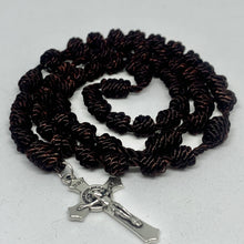 Load image into Gallery viewer, Carmelite Brown Knotted Rope Rosary