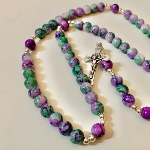 Seafoam Purple Rosary