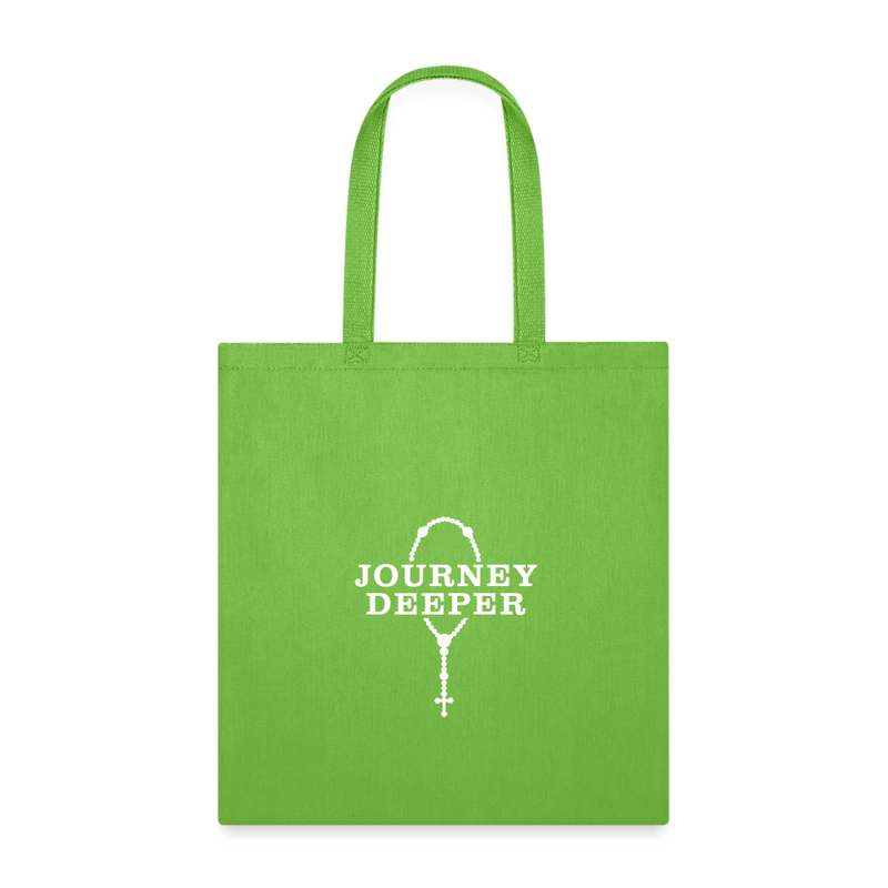 Journey Deeper Tote Bag - lime green