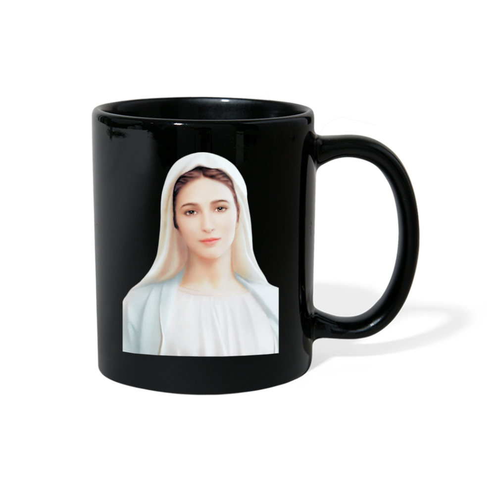 Blessed Mother Mary, Queen of Peace Full Color Mug - black