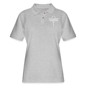 Journey Deeper Women's Pique Polo Shirt - heather gray