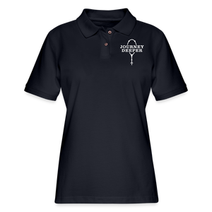 Journey Deeper Women's Pique Polo Shirt - midnight navy