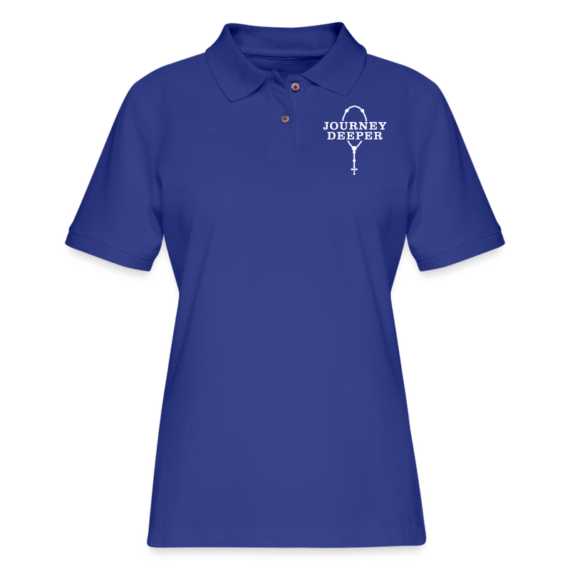 Journey Deeper Women's Pique Polo Shirt - royal blue